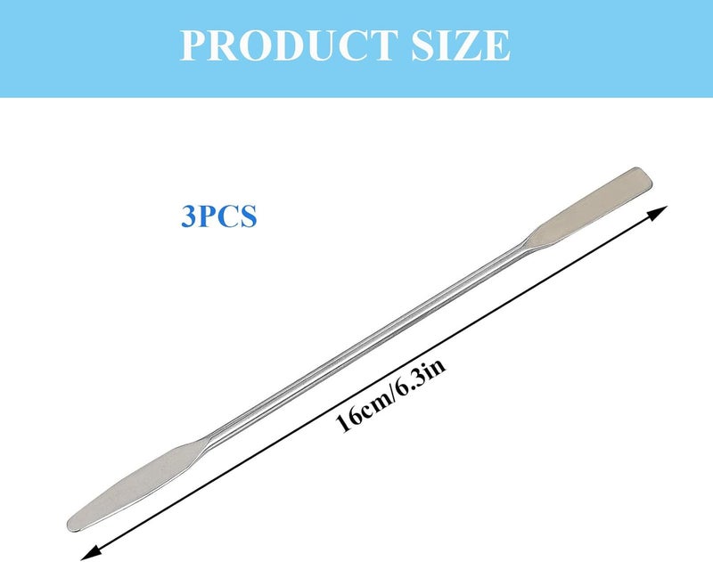 CHYDST 3 PCS Lab Spatula - Stainless Steel, Double-Ended, Semi-Micro Shovel with Tapered Arrow and Flat Ends - Image 2
